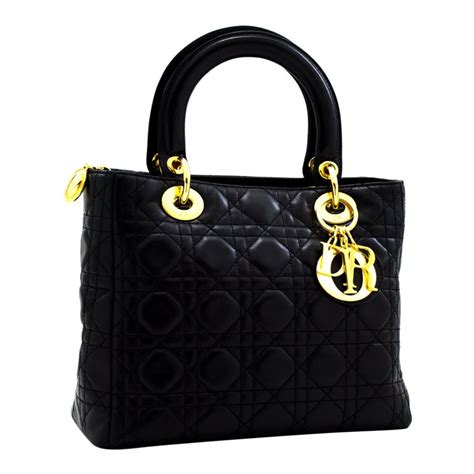 christian dior black leather handbag